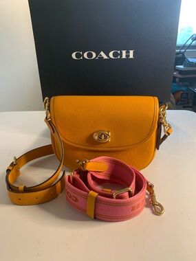 COACH Willow saddle bag.  Papaya.  Like New condition